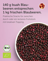 Gevriesdroogde biologische bosbessen BUAH® | Gevriesdroogde biologische bosbessen zonder toegevoegde suiker | 100% gevriesdroogd fruit (veganistisch, glutenvrij, lactosevrij) | Ideale snack (140g) Naty Shop gedehydrateerde producten