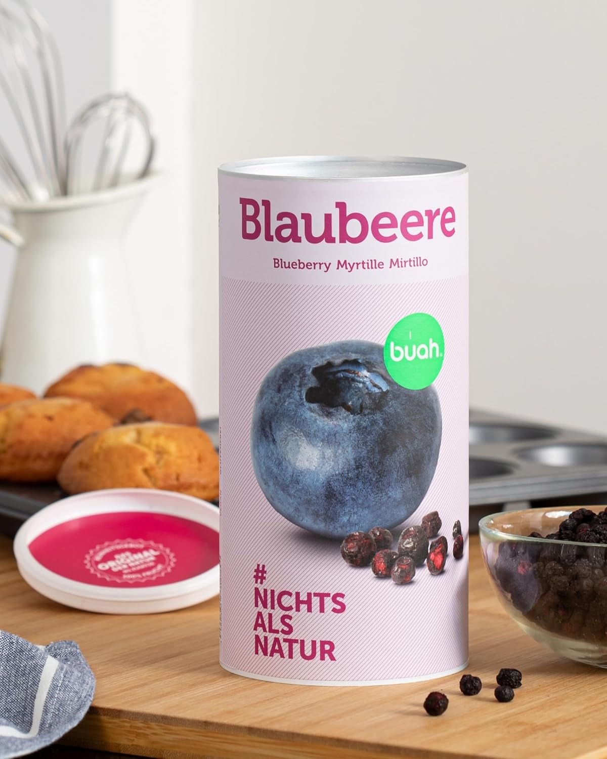 Gevriesdroogde biologische bosbessen BUAH® | Gevriesdroogde biologische bosbessen zonder toegevoegde suiker | 100% gevriesdroogd fruit (veganistisch, glutenvrij, lactosevrij) | Ideale snack (140g) Naty Shop gedehydrateerde producten