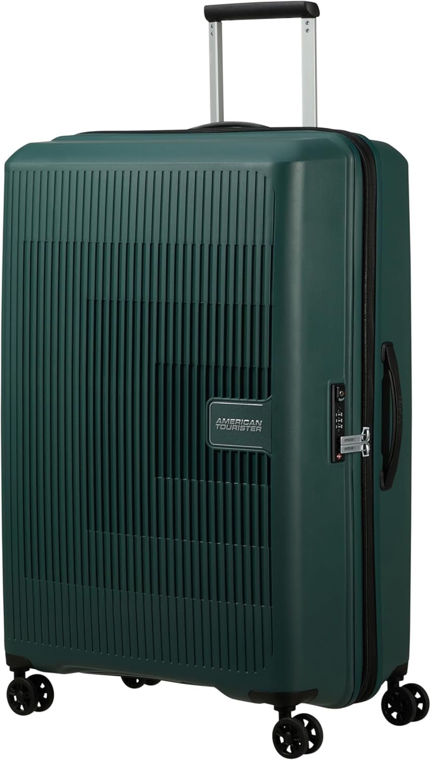 American Tourister Aerostep - Spinner L, uitbreidbare koffer, 77 cm, 101,5/109 l, oranje (fel oranje) Bagage en reisuitrusting Naty Shop groen (donker bos) L (77 cm - 101,5/109 L)