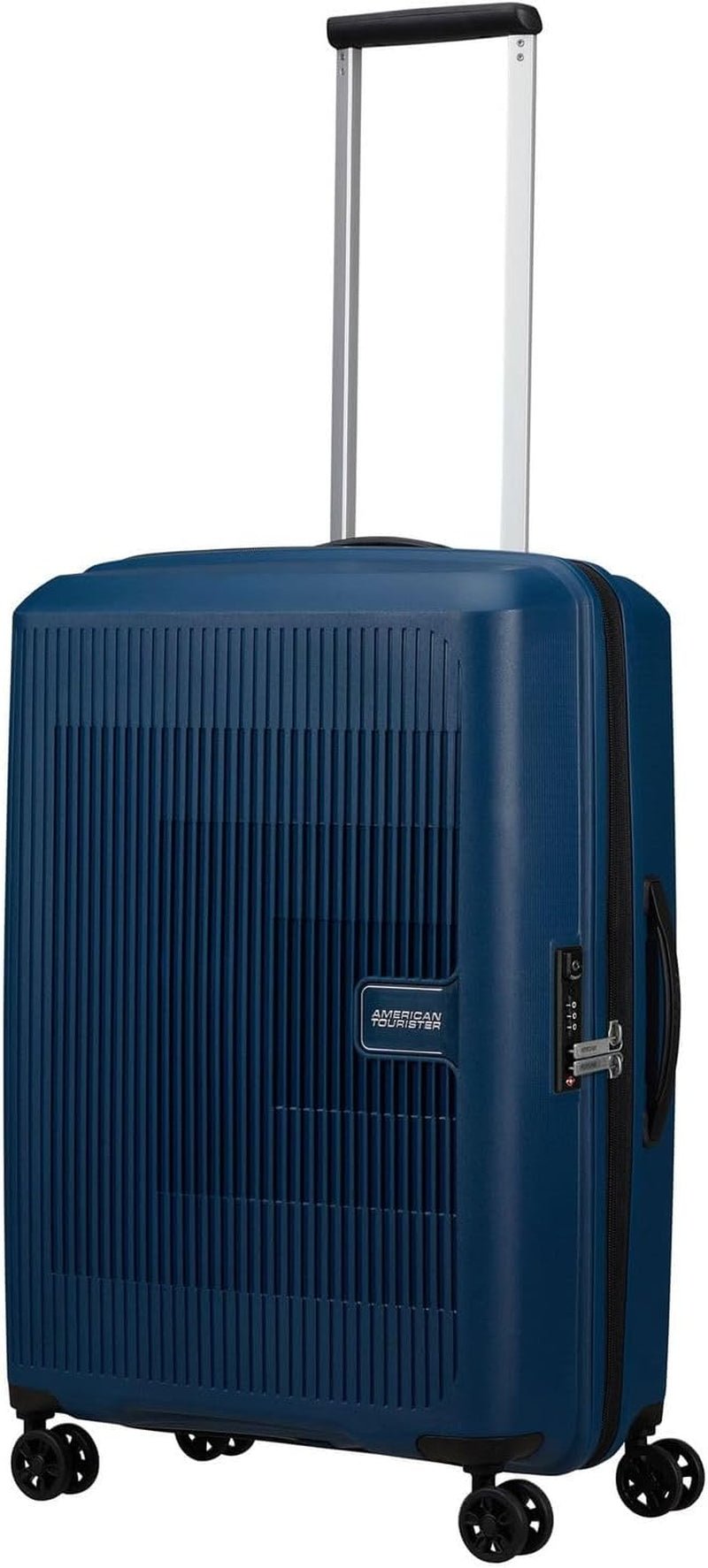 American Tourister Aerostep - Spinner L, uitbreidbare koffer, 77 cm, 101,5/109 l, oranje (feloranje) Bagage en reisuitrusting Naty Shop Blue (marineblauw) M (67 cm - 66,5/72,5 l)