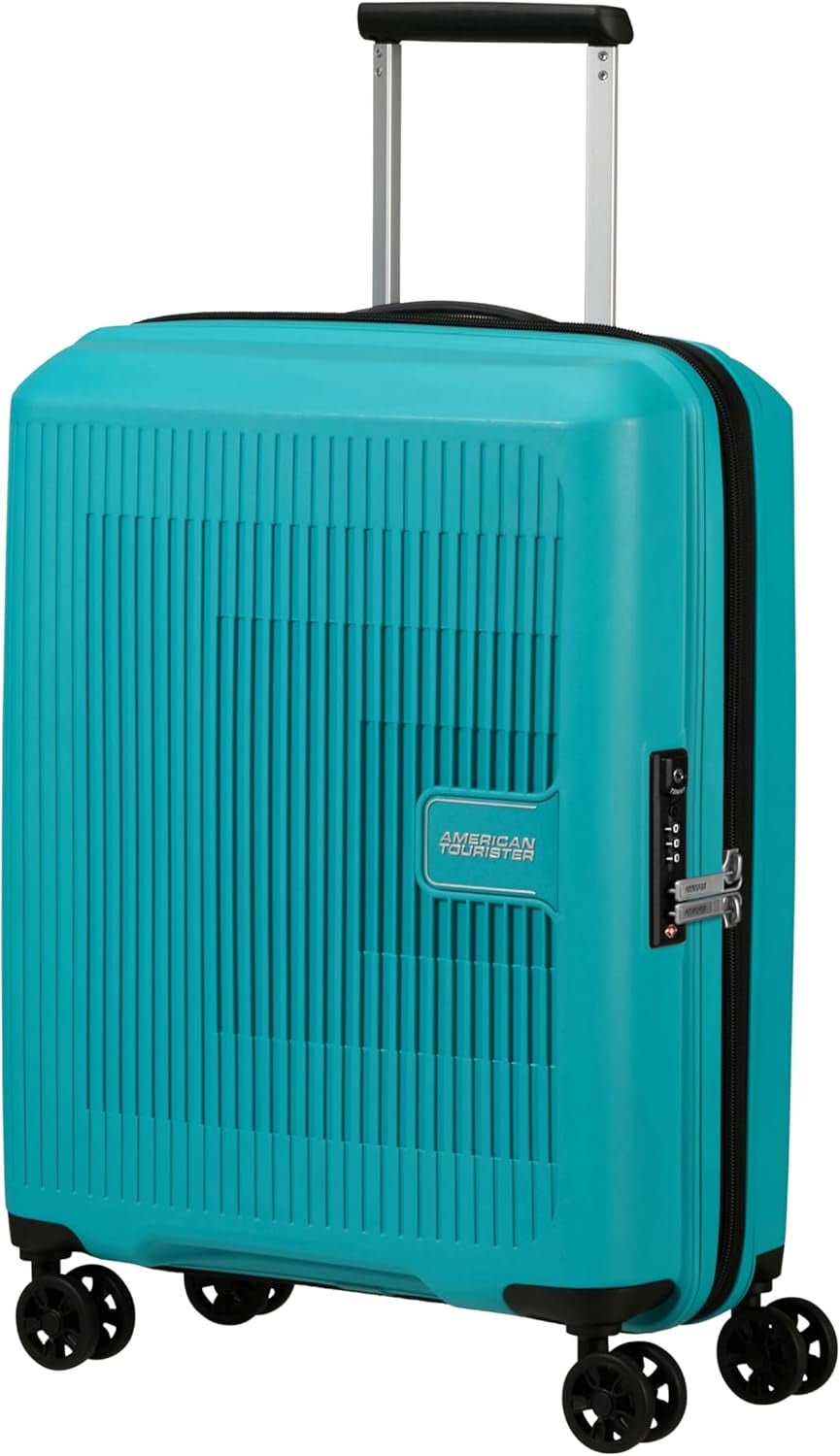 American Tourister Aerostep - Spinner L, uitbreidbare koffer, 77 cm, 101,5/109 l, oranje (feloranje) Bagage en reisuitrusting Naty Shop Turquoise (Tone Turquoise) S (55 cm - 36/40 L)