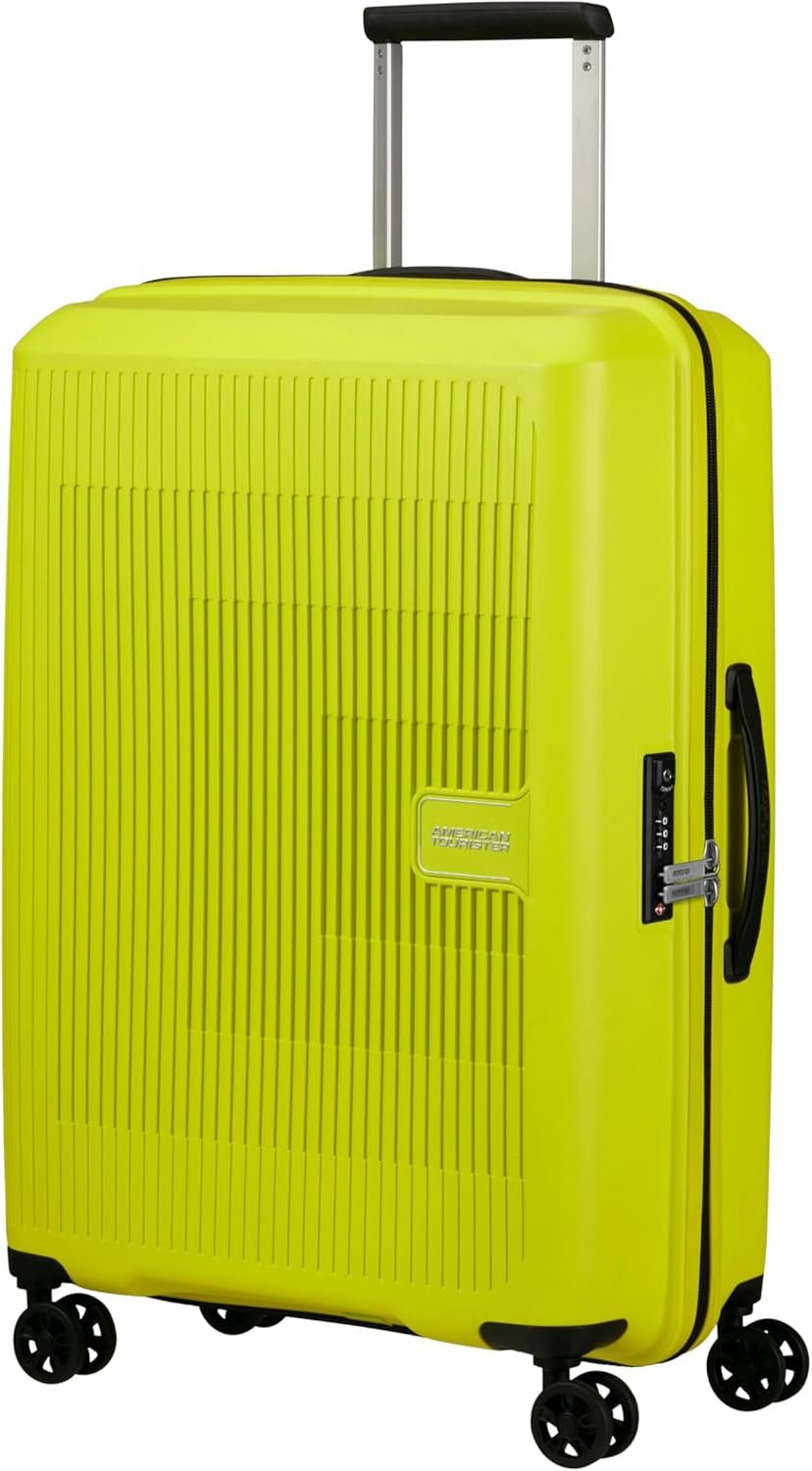 American Tourister Aerostep - Spinner L, uitbreidbare koffer, 77 cm, 101,5/109 l, oranje (fel oranje) Bagage en reisuitrusting Naty Shop groen (licht limoen) M (67 cm - 66,5/72,5 l)