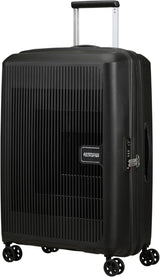 American Tourister Aerostep - Spinner L, uitbreidbare koffer, 77 cm, 101,5/109 l, oranje (feloranje) Bagage en reisuitrusting Naty Shop Zwart (zwart) M (67 cm - 66,5/72,5 l)