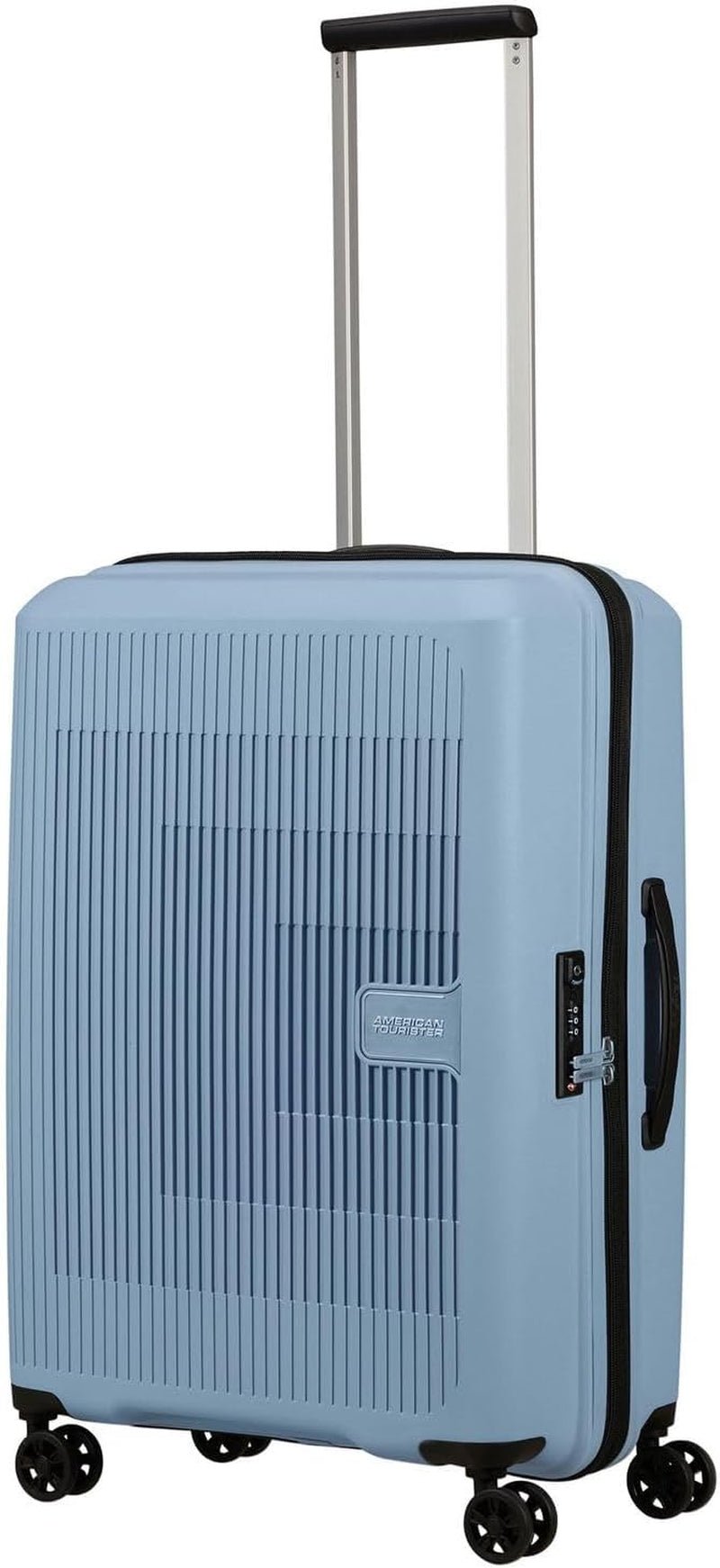 American Tourister Aerostep - Spinner L, uitbreidbare koffer, 77 cm, 101,5/109 l, oranje (feloranje) Bagage en reisuitrusting Naty Shop grijs (Soho grijs) M (67 cm - 66,5/72,5 l)