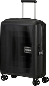 American Tourister Aerostep - Spinner L, uitbreidbare koffer, 77 cm, 101,5/109 l, oranje (feloranje) Bagage en reisuitrusting Naty Shop Zwart (zwart) S (55 cm - 36/40 L)