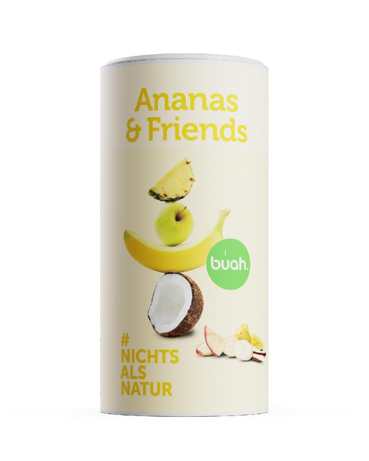 Gevriesdroogde fruitmix BUAH® | Gevriesdroogde ananas, bananen, appels en kokosnoten zonder toegevoegde suiker | 100% fruit | Veganistisch, glutenvrij, lactosevrij (192g) Naty Shop Gedehydrateerde producten Standaardtitel