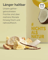 Gevriesdroogde fruitmix BUAH® | Gevriesdroogde ananas, bananen, appels en kokosnoten zonder toegevoegde suiker | 100% fruit | Veganistisch, glutenvrij, lactosevrij (192g) Naty Shop gedehydrateerde producten