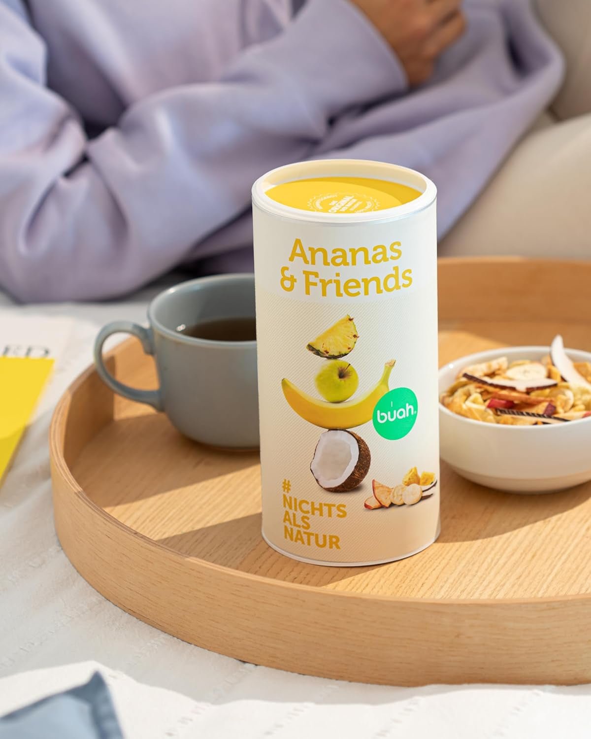 Gevriesdroogde fruitmix BUAH® | Gevriesdroogde ananas, bananen, appels en kokosnoten zonder toegevoegde suiker | 100% fruit | Veganistisch, glutenvrij, lactosevrij (192g) Naty Shop gedehydrateerde producten