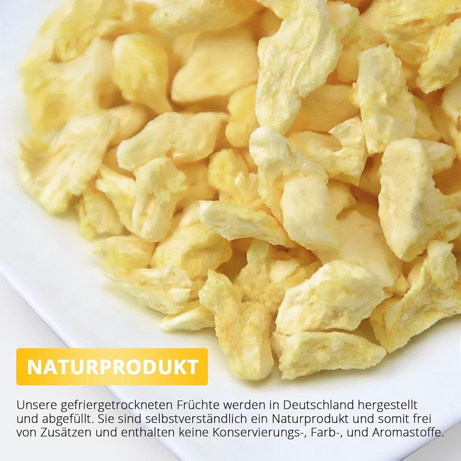 Gevriesdroogde ananas 250g, grote stukken, gevriesdroogd fruit in plakjes, ongezoet, fruitige ananasstukjes, gedroogde ananas Gedroogde producten Naty Shop