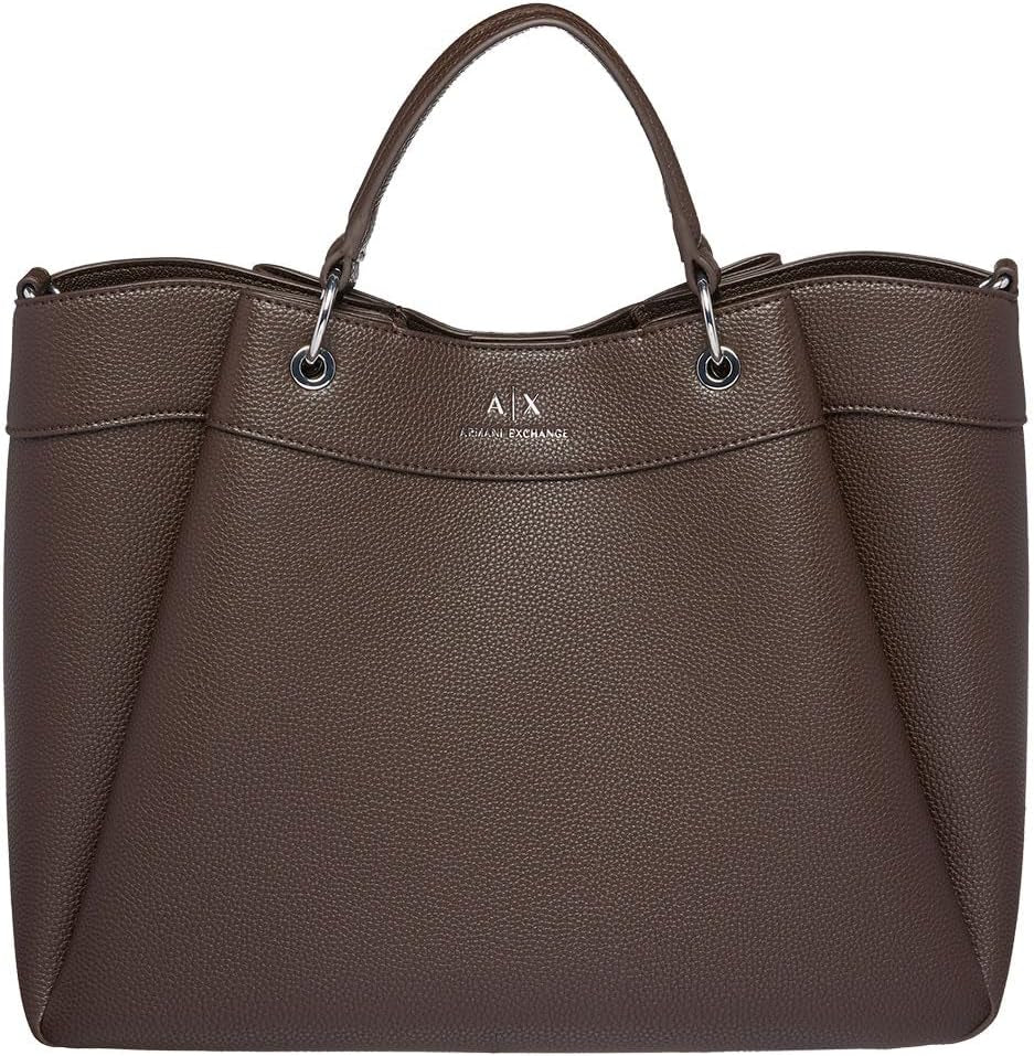 Armani Exchange Essential voor dames, Wave, zilver bedrukt logo Shopping L-tassen Dames Naty Shop Liquor