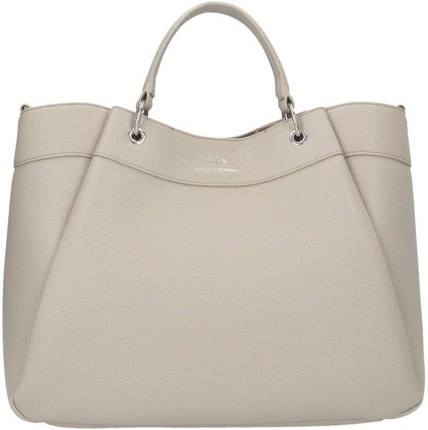 Armani Exchange Essential voor dames, Wave, zilver bedrukt logo Shopping L-tassen Dames Naty Shop Pisco