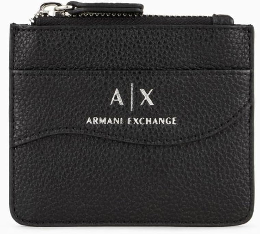 Armani Exchange Kleine damesriem met drukknopen Reisaccessoire-envelop Kaarthouder Zwarte portemonnee Dames Naty Shop Zwart One Size Fits All