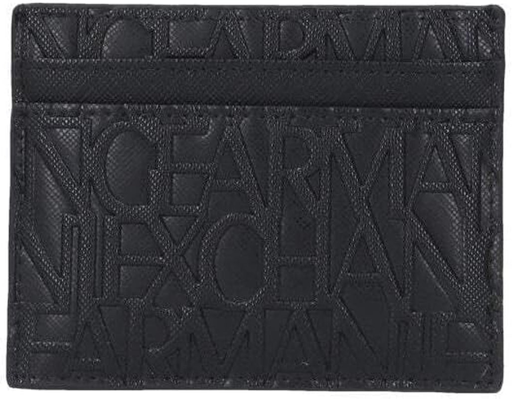 Armani Exchange Essential Ivan SLG voor heren, volledig logo, elegante en functionele creditcardhouder, Nero herenportemonnee Naty Shop Nero One Size Fits All