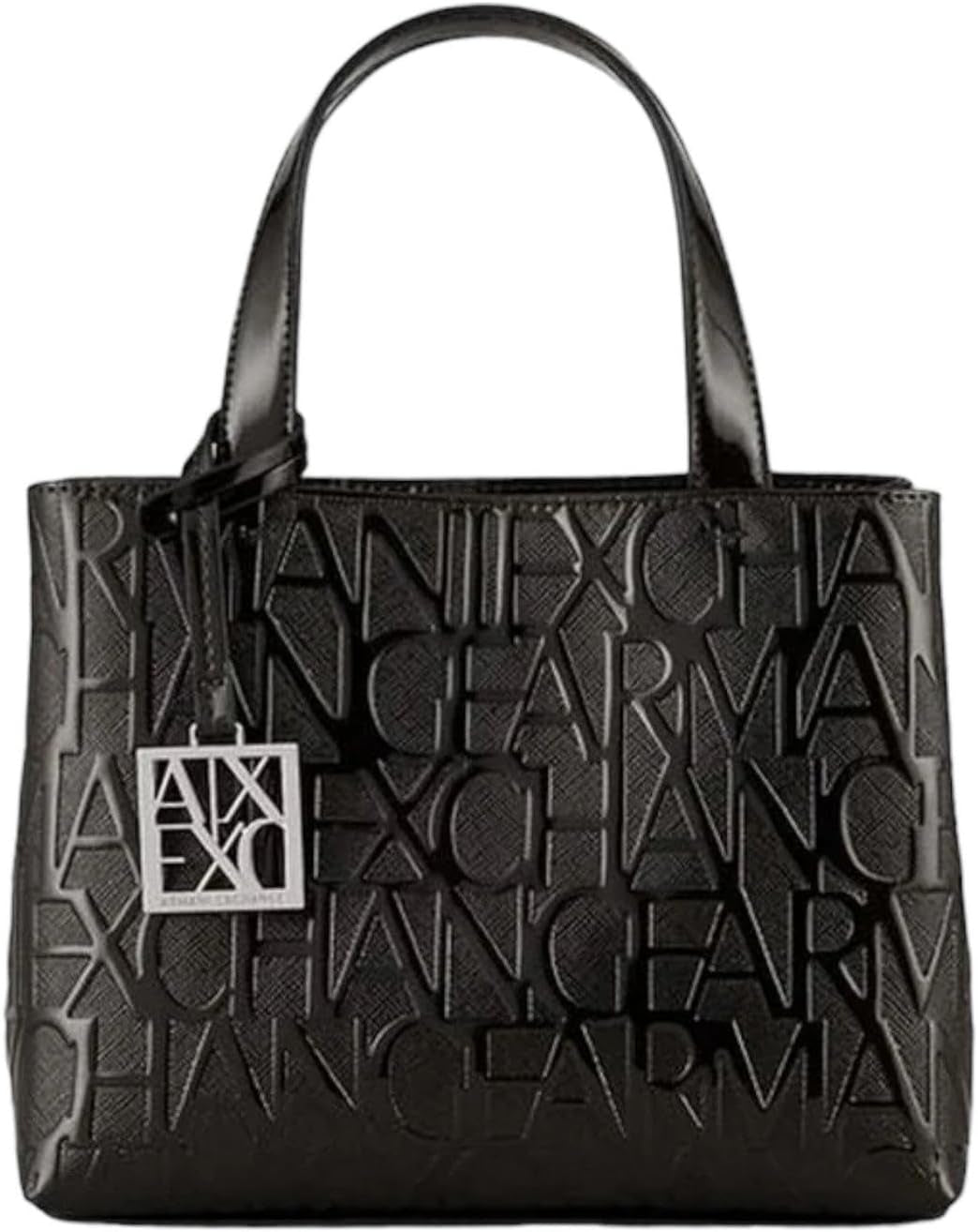 Armani Exchange Dames Liz Kleine Open Boodschappentassen Dames Naty Shop Patent Zwart S