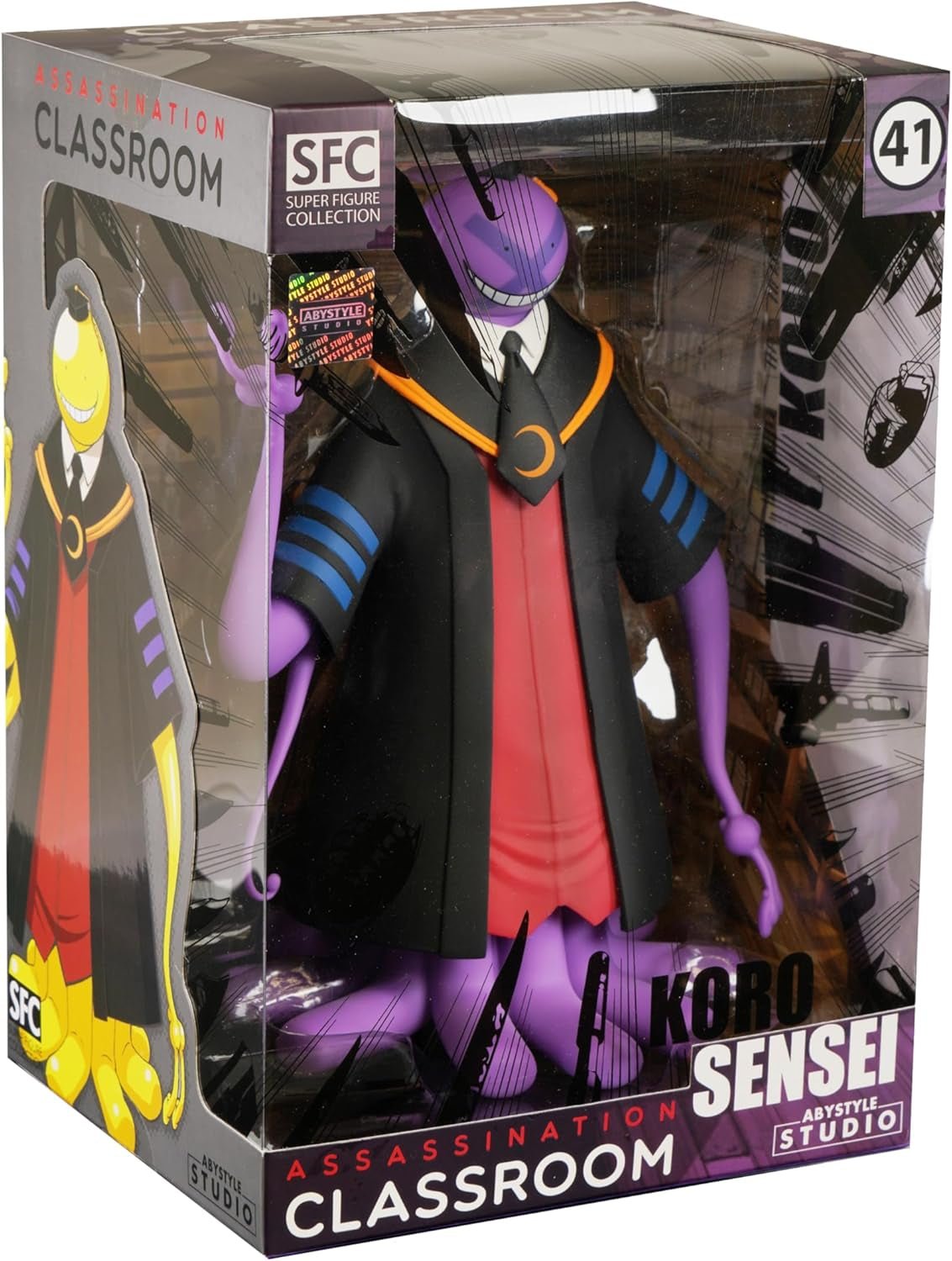 Assassination Classroom Purple Koro Sensei SFC PVC verzamelfiguur 7,8 inch hoogte Anime en Sleeve Standbeeld Home Decor Slaapkamer Kantoor Cadeau Beelden en sculpturen Naty Shop