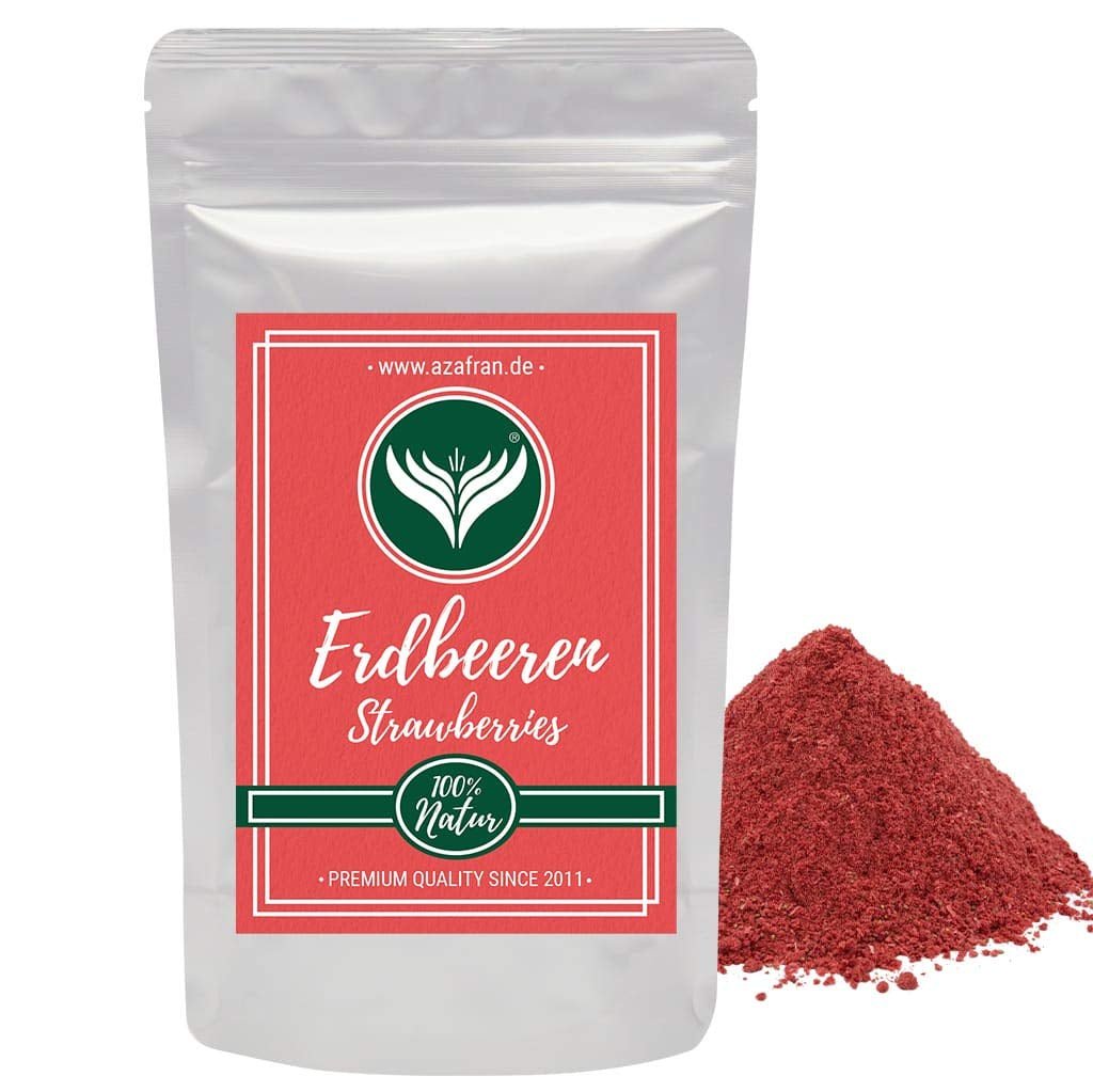 Azafran aardbeipoeder, gevriesdroogde (gemalen) aardbeien, aardbeipoeder 250g Gedehydrateerde producten Naty Shop Standaard titel