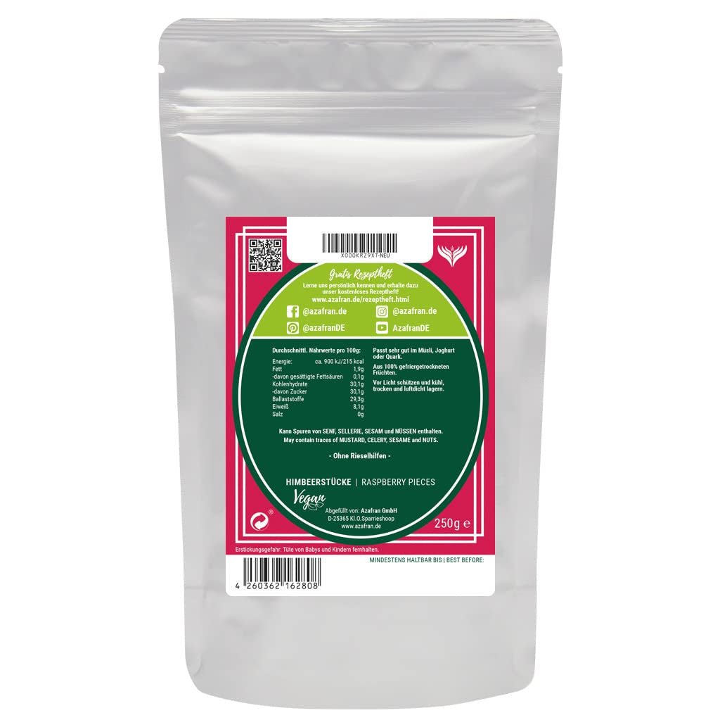 Azafran framboos - gevriesdroogde frambozenstukjes 250g Gedroogde producten Naty Shop