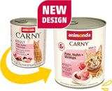 Animonda Carny kattennatvoer kalkoen + kip + garnalen (6 x 800 g), graanvrij, suikervrij natvoer met verse vleesingrediënten