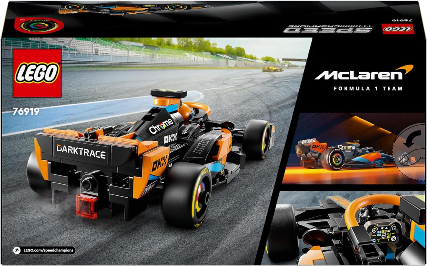 LEGO Speed Champions McLaren Formule 1 Raceauto 2023, speelgoed voor jongens en meisjes vanaf 9 jaar die graag zelfstandig spelen, bouwbaar voertuigmodel, kinderkamerdecoratie 76919 Bouwsets Besuche in LEGO-Store