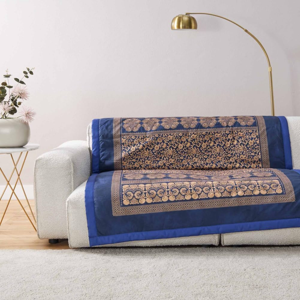 BASSETTI geruit katoen TORCELLO kleur DONKERBLAUW B1 maat 135X190 Dekbedden en dekbedden Naty Shop