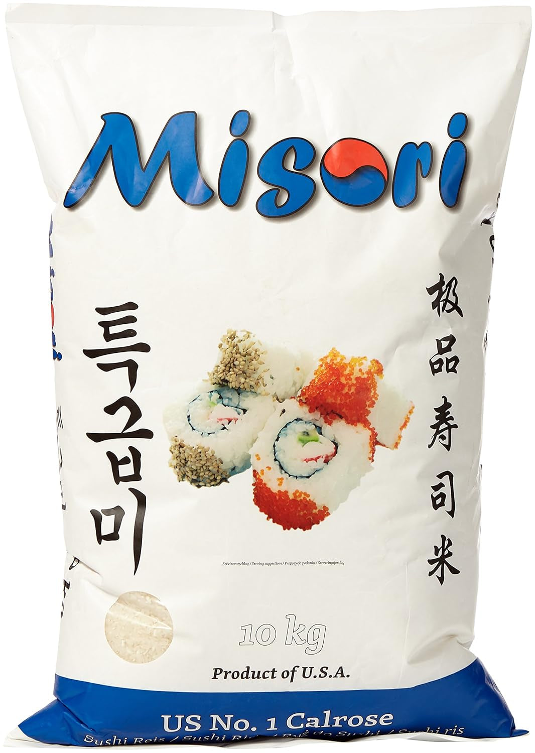 Calrose Rijst / Rijst voor Sushi; Premiumkwaliteit, 1 pak (1 x 10 kg pak)