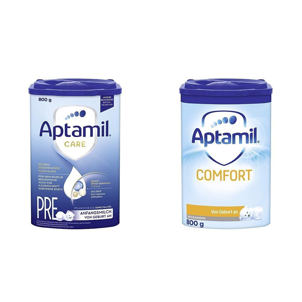 Aptamil Care PRE – Anfangsmilch van Geburt an, Mit DHA & Comfort – Spezialnahrung van Geburt an, Zum Diet Management, Bei Koliken, Blähungen & Verstopfungen, Palmöl, Milchpulver, 1x 800 g