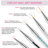 Sullarpek Nail Art Pinsel, 5 Stück Nageldesign Pinsel, Nail Art Dotting Tools, Nail Art Liner-Pinsel, Zum Herstellen Von Nagellack, Punktieren, Feinmalerei, DIY