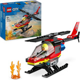 LEGO City Brandweerhelikopter, helikopterspeelgoedset en pilootfiguur, brandweerhelikopter voor een fantasierijke speelervaring, cadeau voor kinderen, jongens en meisjes vanaf 5 jaar 60411 Bouwsets Besuche den LEGO-Store Singur