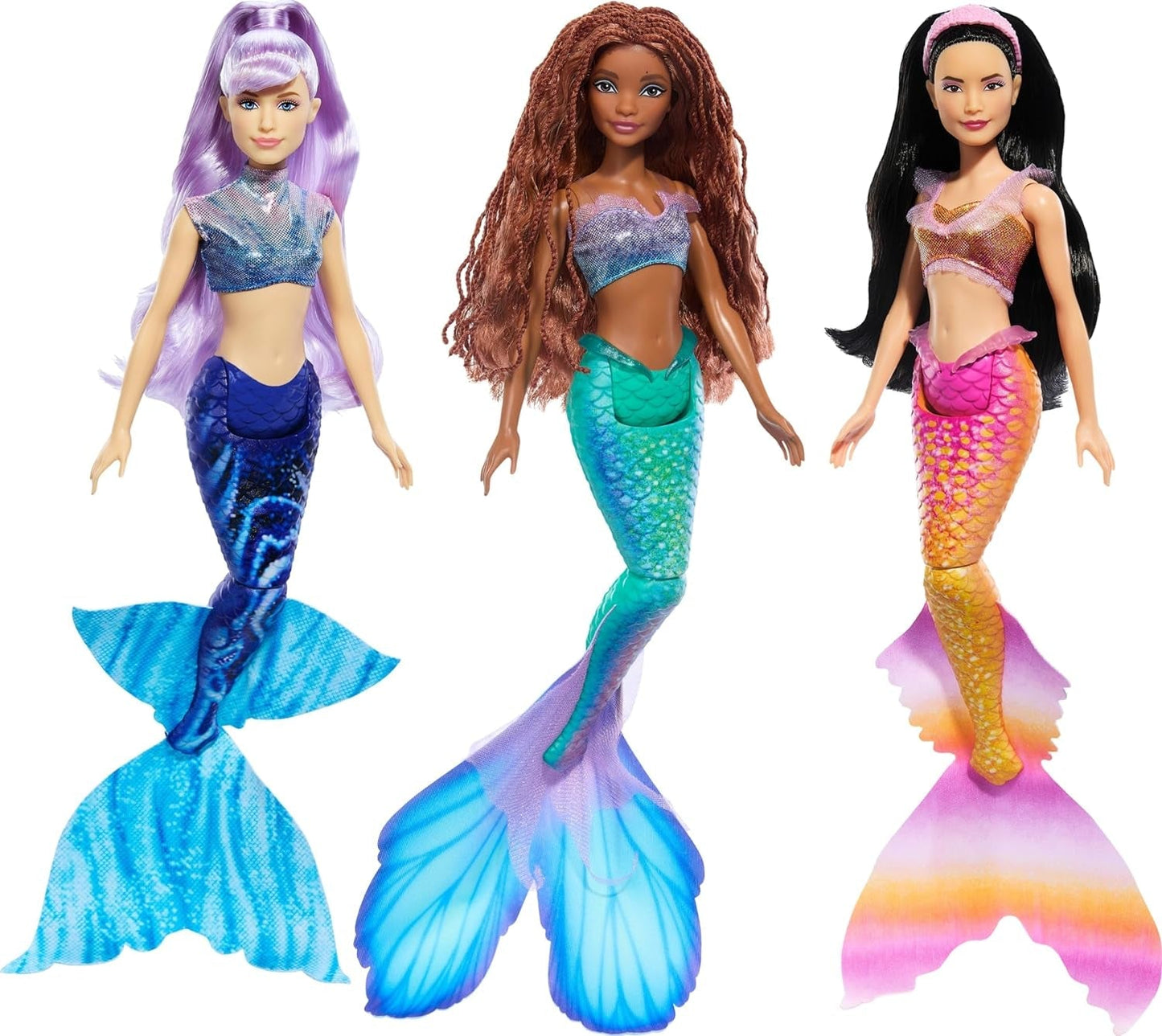 Mattel DISNEY Arielle de zeemeermin - Set met Mala, Karina en Arielle, unieke outfits en kapsels, voor fantasierijk spelen en verzamelen, voor kinderen vanaf 3 jaar, HND29 Naty Shop Mala, Karina en Arielle poppen