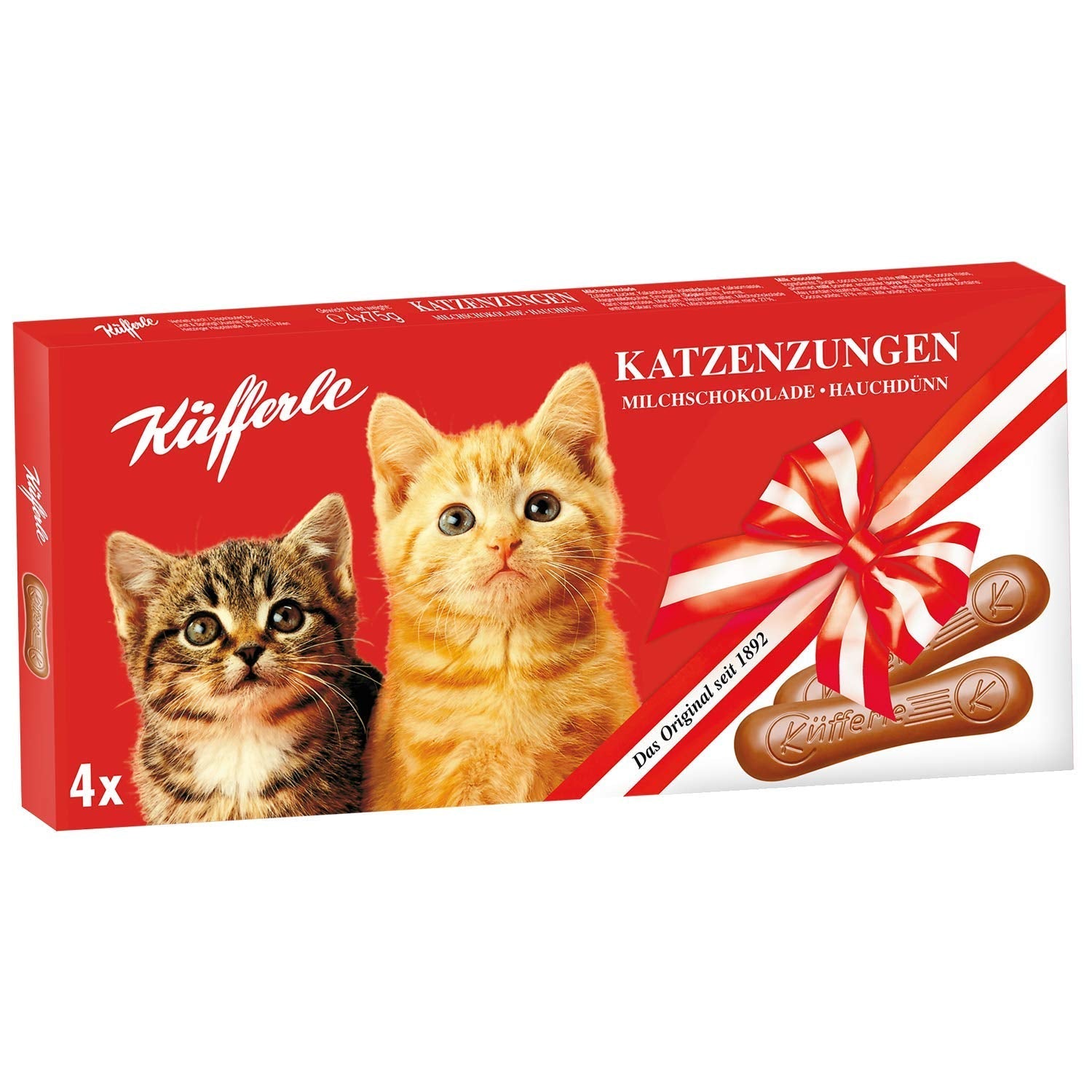 Küfferle kattentongen 10x75g multipack, melkchocolade, 10 stuks