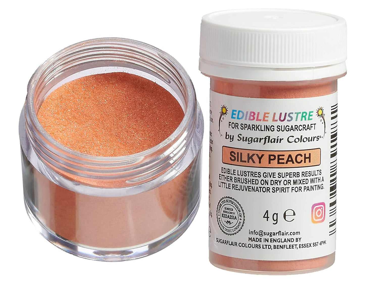 Sugarflair Eetbare glans, eetbare glitter, perzik, 4 gram Glitter Naty Shop Standaardtitel