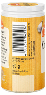 Ostmann Knoblauch granuliert 50 g Knoblauch zum Würzen von herzhaften Gerichten Mengeling: 1 Stück