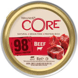 Wellness CORE 98% 12 x 85g, Rund - Natvoer voor katten, dikke paté, graanvrij, natuurlijk, hypoallergeen, eiwitrijk, rijk aan vlees