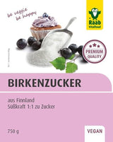 Raab Vitalfood Premium Birkenzucker, Xylit, Veganistisch, 1:1 Zucker-Alternatief, Süßungsmittel, Zahnfreundlich, Vorratspack, 750 G Zoetstoffen Naty Shop