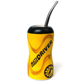 Yerba Mate Theemok DRIVER Keramische mok Automok Perfect voor autoreizen Mate Thee en koude of warme dranken Keramische mok Volledig geglazuurd 1,75 kg