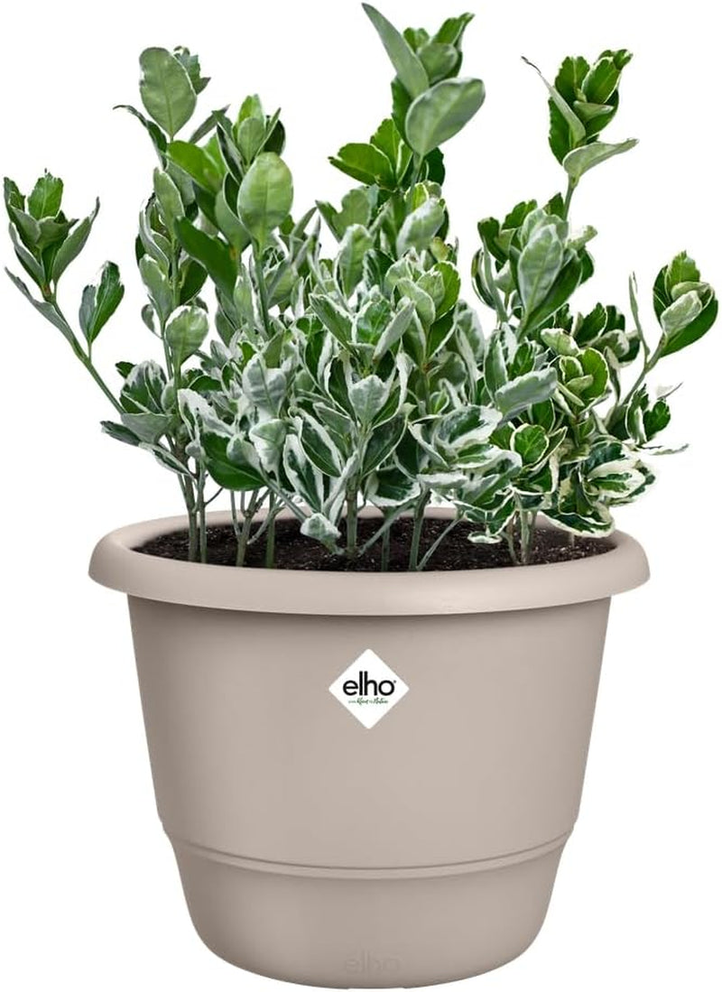 elho Amiga Round 47 - Bloempotten voor binnen en buiten - 100% gerecycled plastic - Ø 47,0 x H 35,3 cm - Beige/Paddestoelbeige