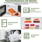 YASHE Voedselopslagpot met deksel, 12-delige plastic voorraadpottenset, BPA-vrij, 100% lekvrij, stapelbaar, doorzichtige voedselopslagdozen Naty Shop