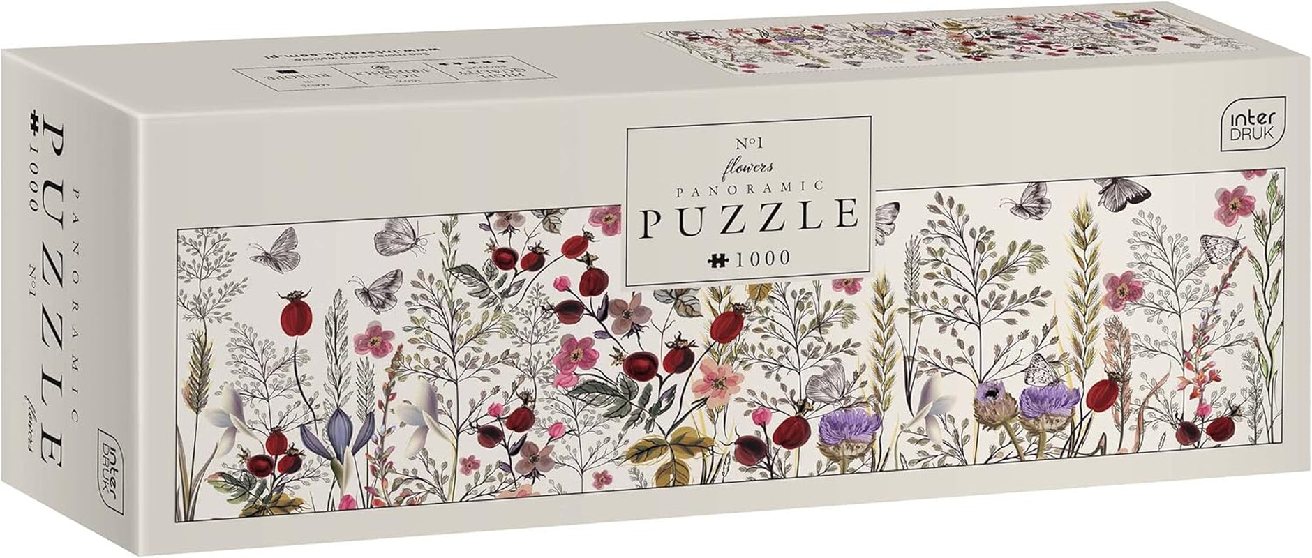Bloemen nr. 1 - panoramische puzzel van 1000 stukjes voor volwassenen Puzzel Naty Shop Bloemen nr. 1 st