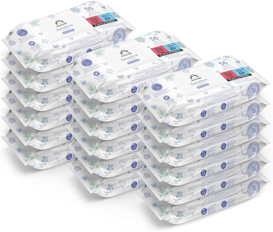 Naty Shop Mama Bear Sensitive babydoekjes, ongeparfumeerd 56 stuks (18 stuks)
