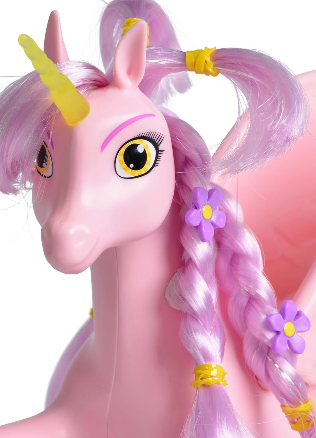 Simba 109480092 - Mia and Me Eenhoorn Kyara, met beweegbare vleugels, haarclips en stylingborstel, 20 cm, vanaf 3 jaar, roze Naty Shop Dolls