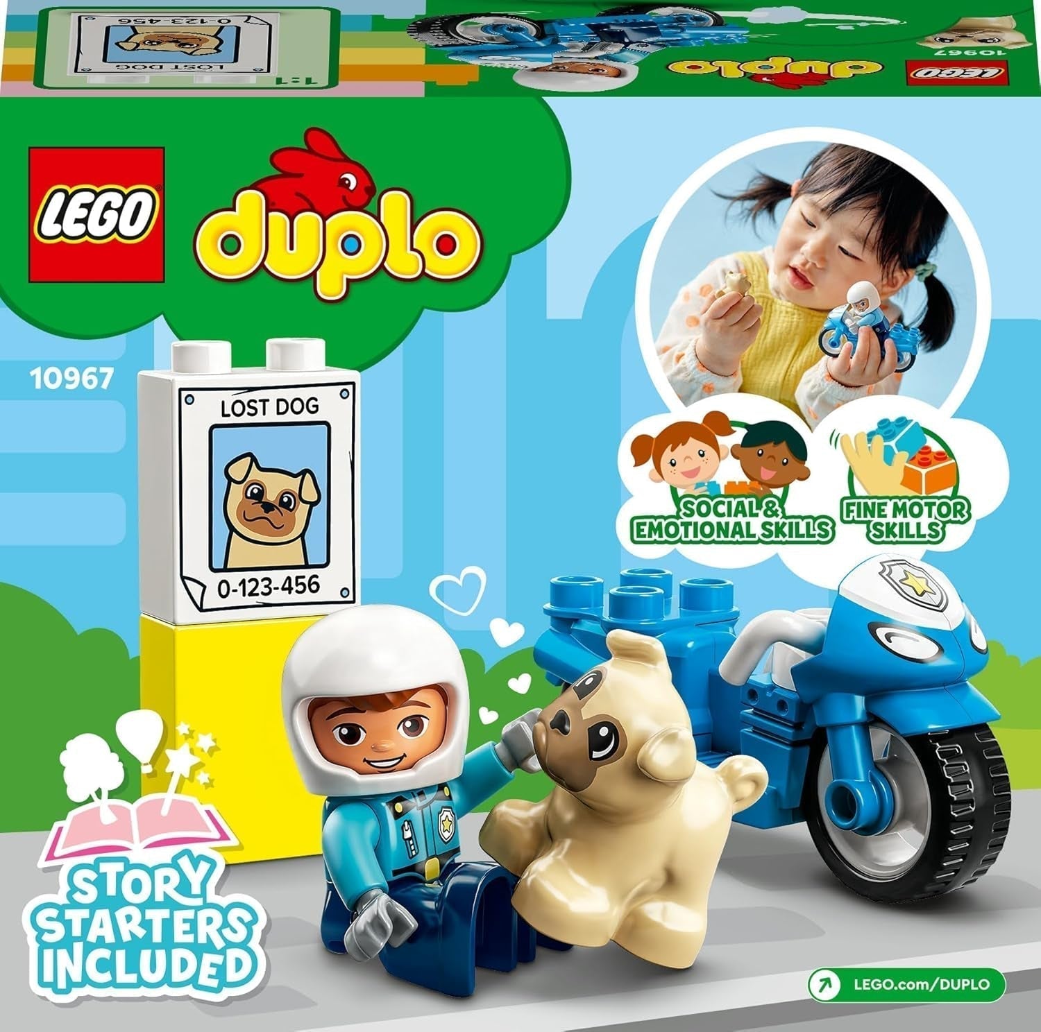LEGO 10967 DUPLO politiemotor, Politiespeelgoed voor peuters vanaf 2 jaar, Ideaal speelgoed voor de motoriek van baby's, Speelgoedmotor Bouwsets Besuche den LEGO-Store