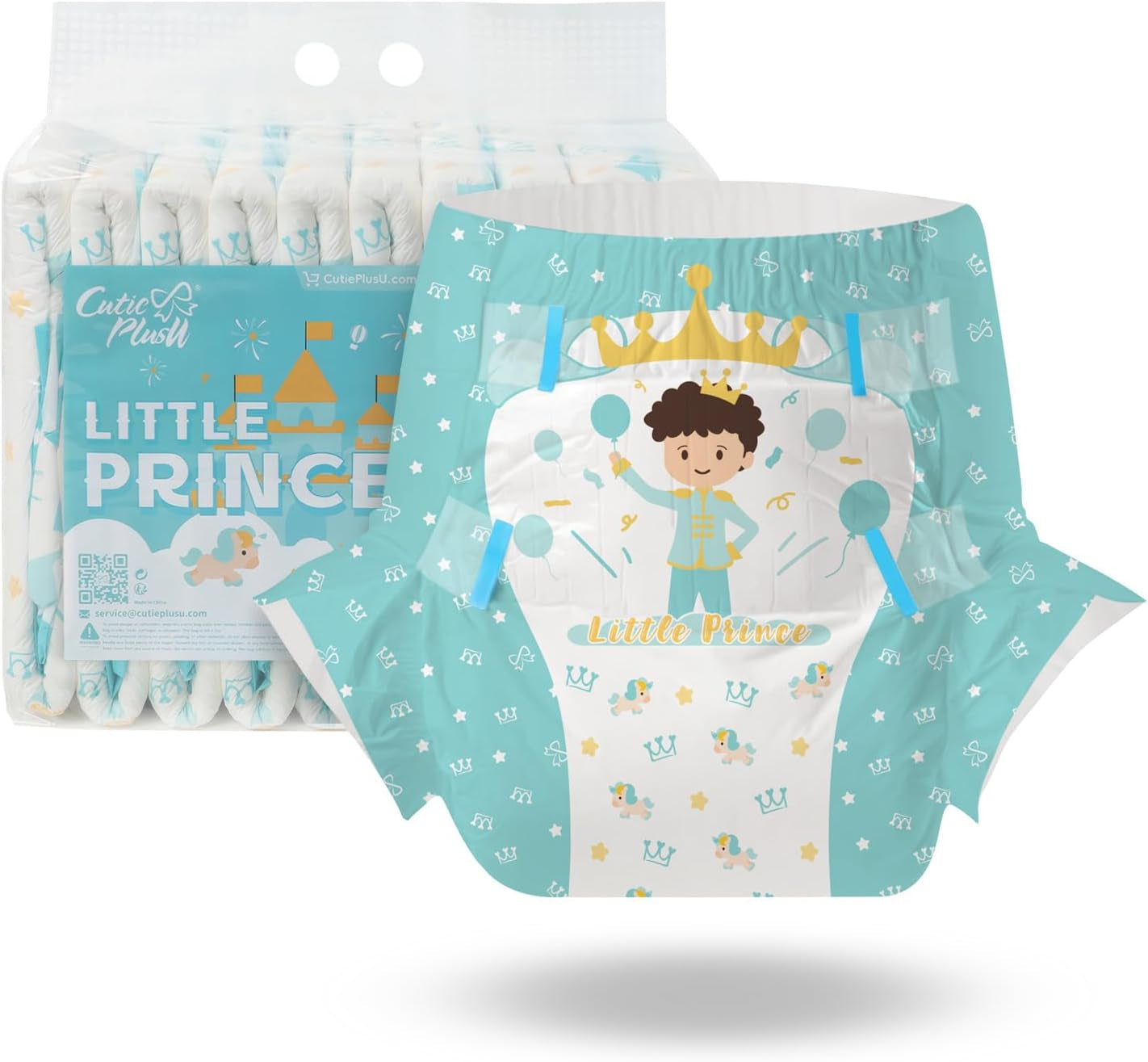 CutiePlusU luiers voor volwassenen, 10 stuks, wegwerpluiers voor dames en heren, maximaal absorptievermogen 's nachts - I Love Summer (middelgrote maat 71-96 cm)