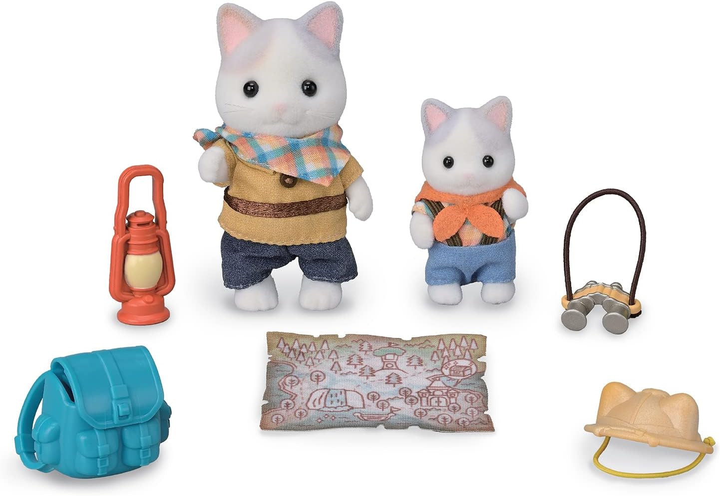 Sylvanian Families - 5763 Adventure Explorer-set met twee figuren, vader en baby Milk Kitten, dierenfiguur, gedetailleerd speelgoed voor kinderen vanaf 3 jaar