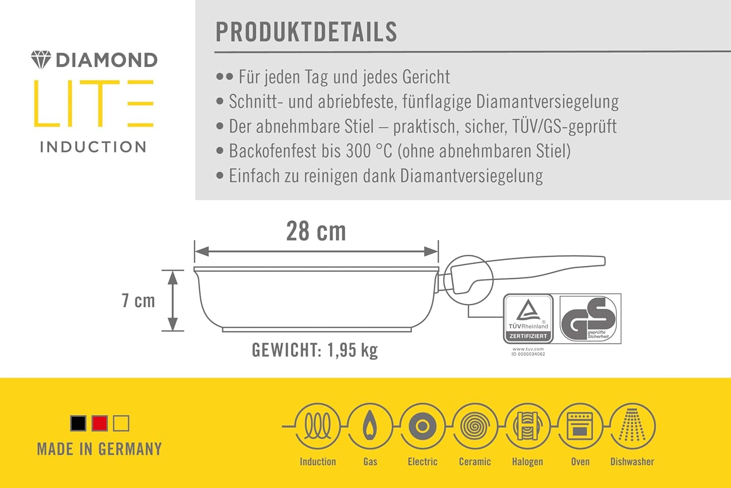 Woll Diamond Lite Pan met hoge rand - inductie Potten en pannen Naty Shop