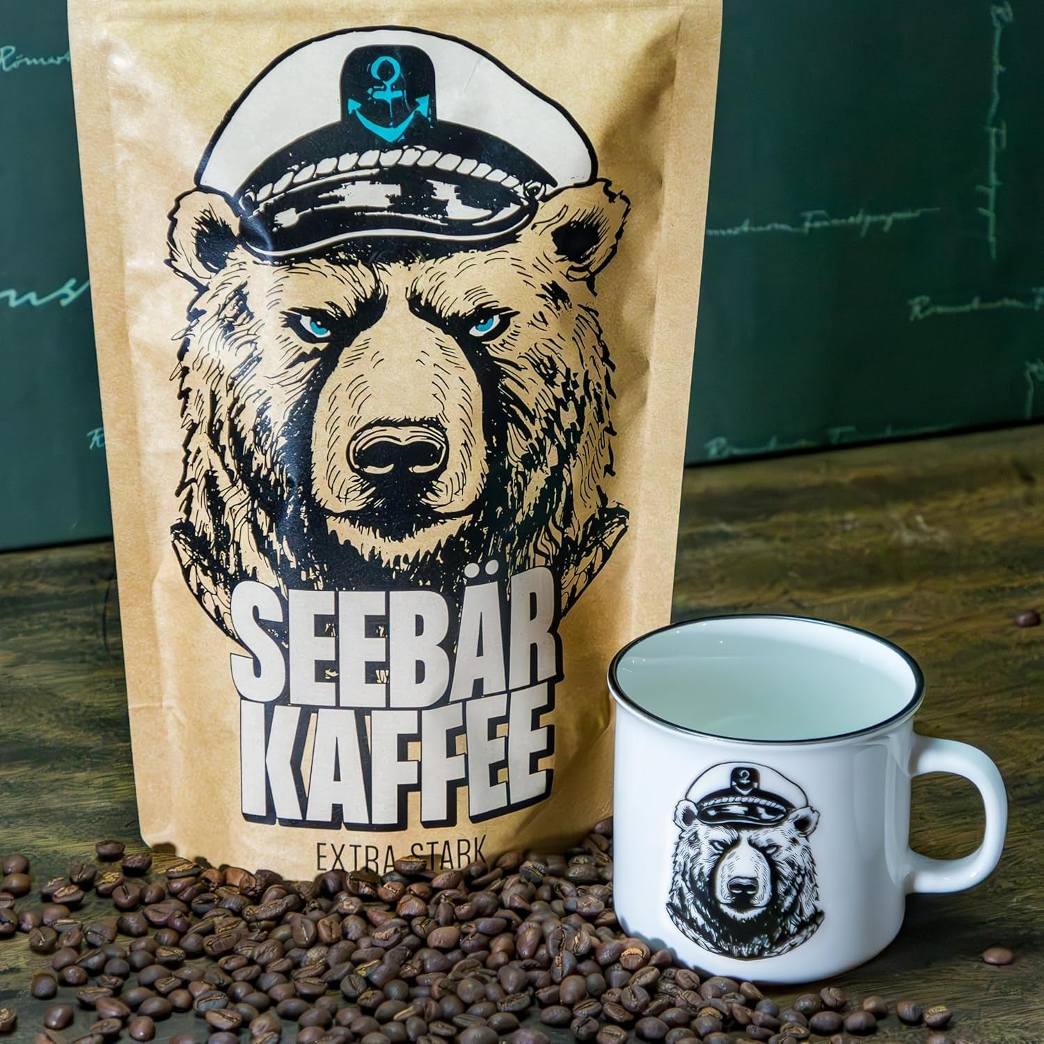 SEEBÄR COFFEE - Extra sterke koffiebonen - 500g - Lage zuurgraad en intens aroma - Hele bonen voor volautomatische koffiemachines, espresso en French press - Hoog cafeïnegehalte en lage zuurgraad