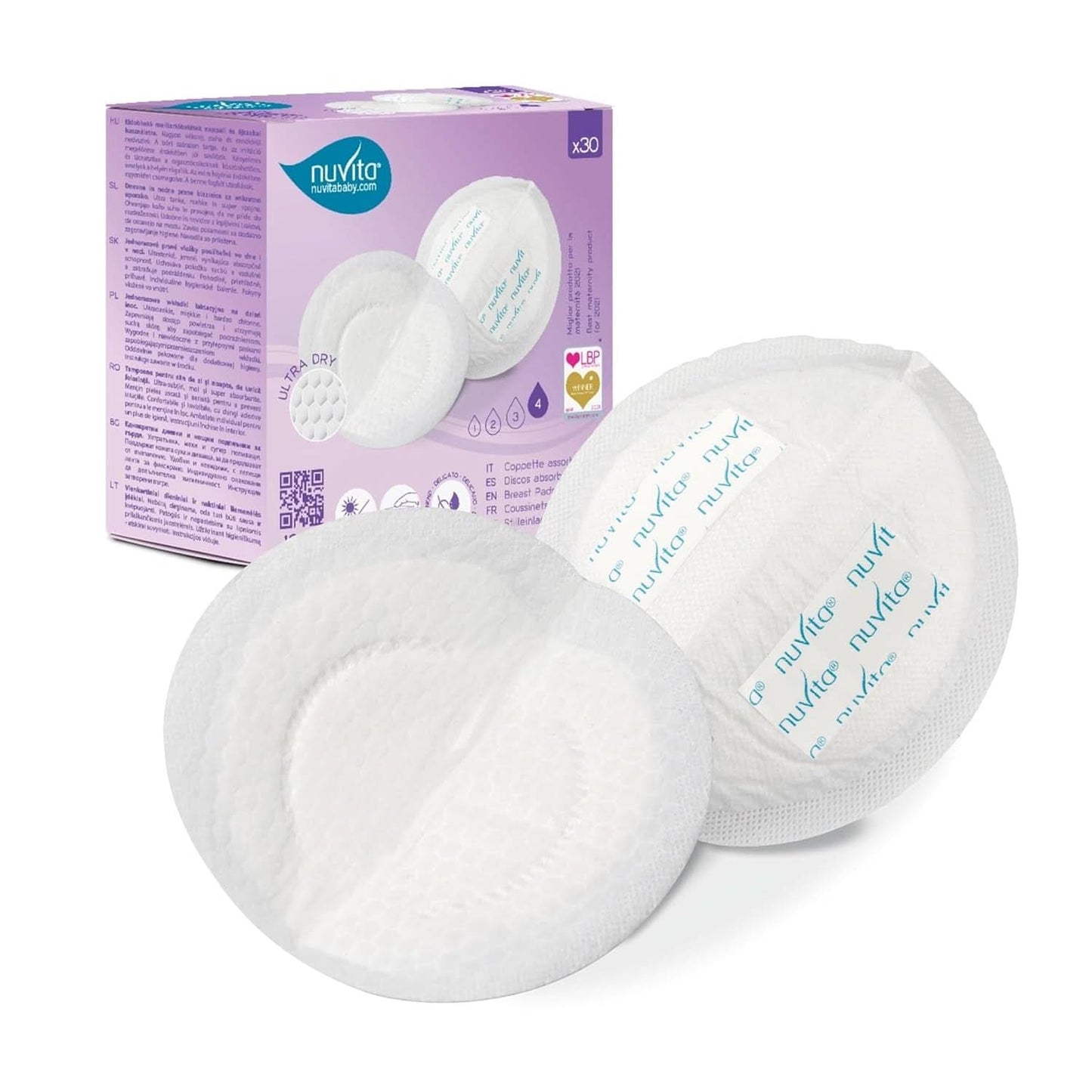 Nuvita 1202 - Absorptiemiddelen voor borstvoeding overdag en 's nachts Accessoires Voeding en borstvoeding Baby Naty Shop 30 1202 (30 stuks)