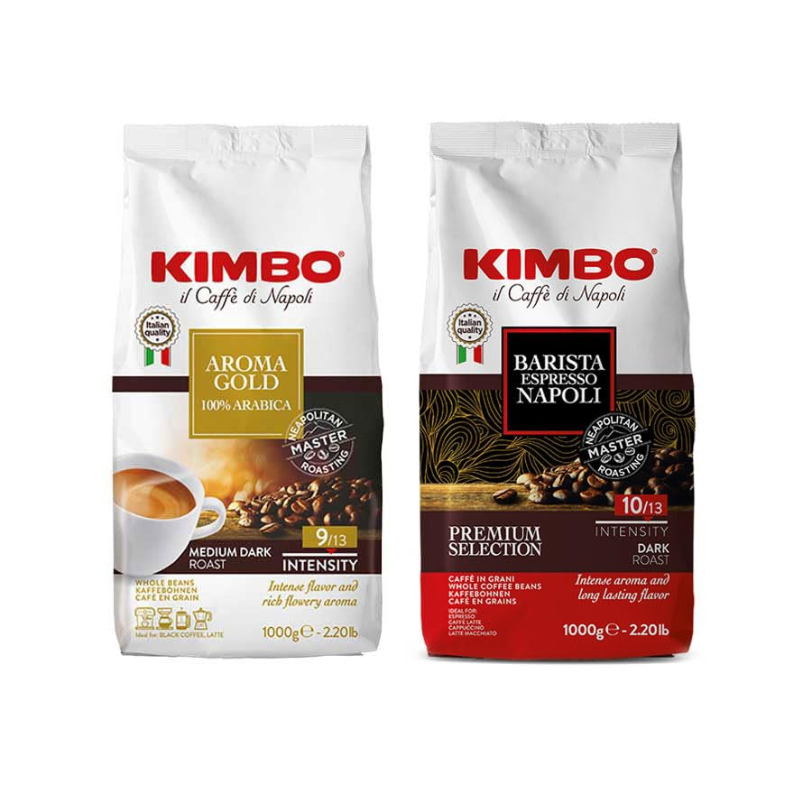 Set koffiebonen: Aroma Gold 100% Arabica en Espresso Napoli 1 kg x 2