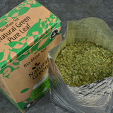 Delicatino - Natuurlijk groen PURE LEAF 500G, biologische yerba mate stengelloos, vers en rookloos, biologisch geteeld, vacuüm verpakt voor maximale versheid