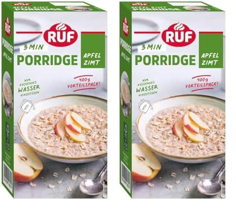 RUF Kaneelappelhavermout met hele havervlokken, delicate kaneelsmaak en gedroogde appelstukjes, snacks, bulkverpakking, 1 x 400 g