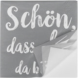 HEKU Cocktailservetten 'Schön Dass Du Da Bist', 3 lagen, 25X25Cm, 150 stuks I Elegant design I Ideaal voor feesten I Praktisch verpakt